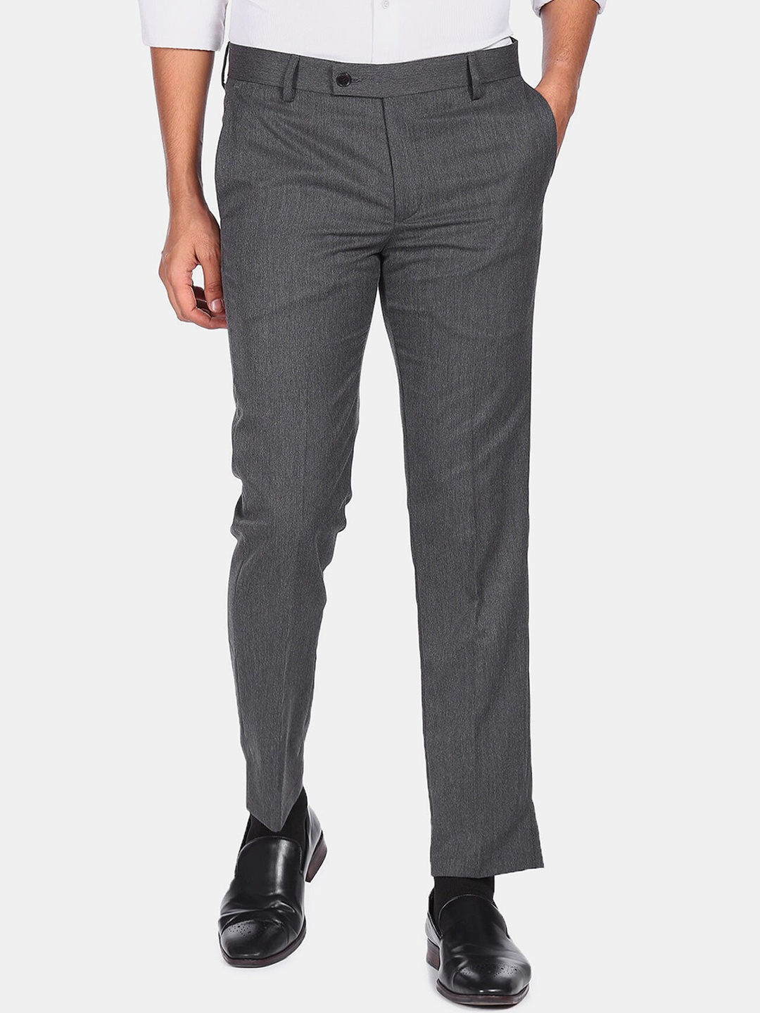 

Arrow Men Grey Formal Trousers