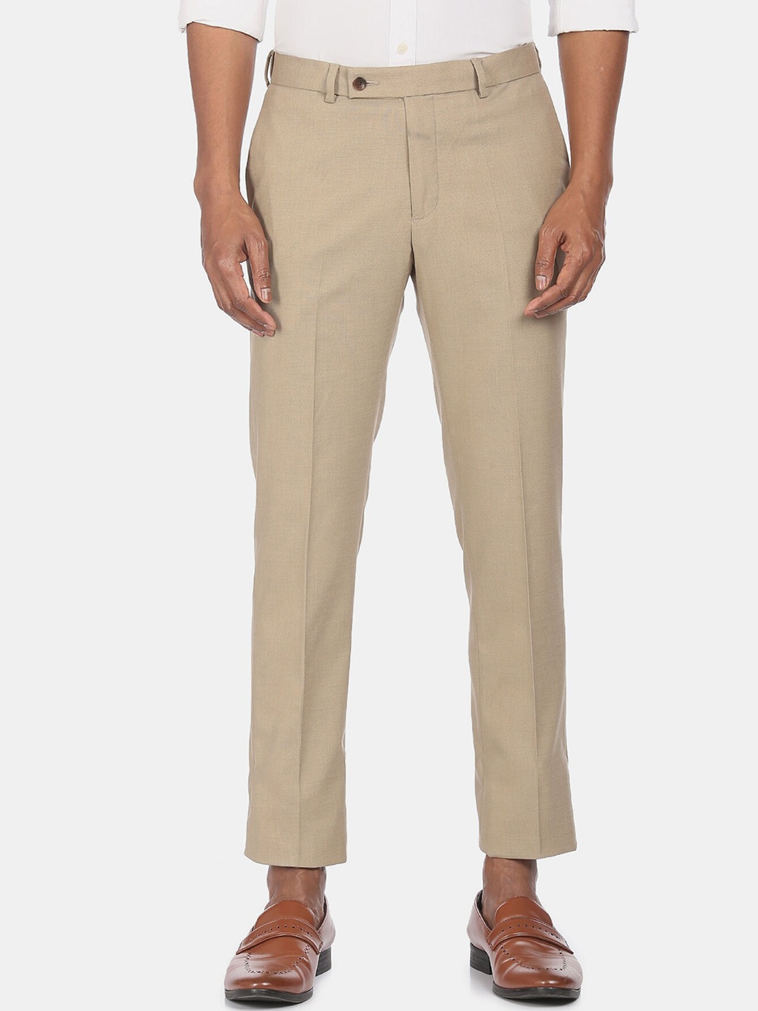 

Arrow Men Beige Formal Trousers