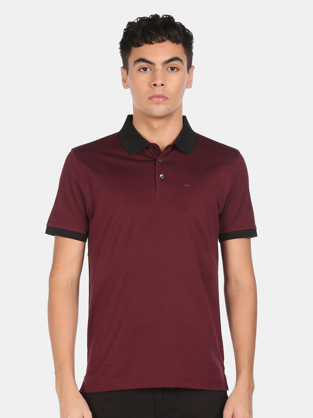 

Arrow Men Red Polo Collar Cotton T-shirt
