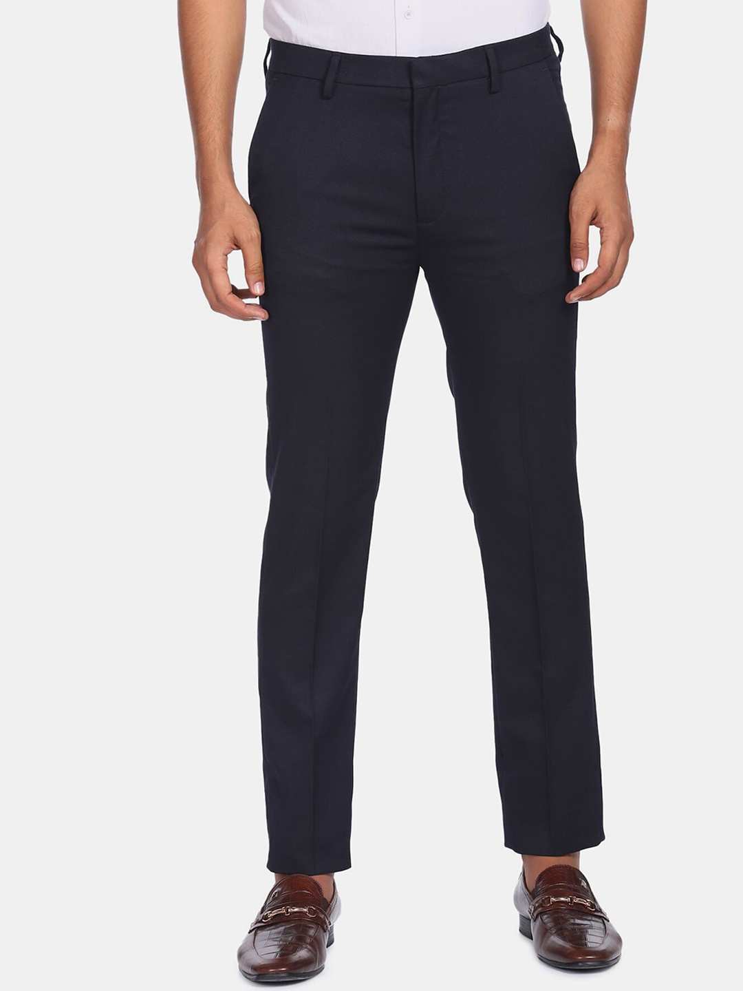 

Arrow New York Men Blue Solid Trousers