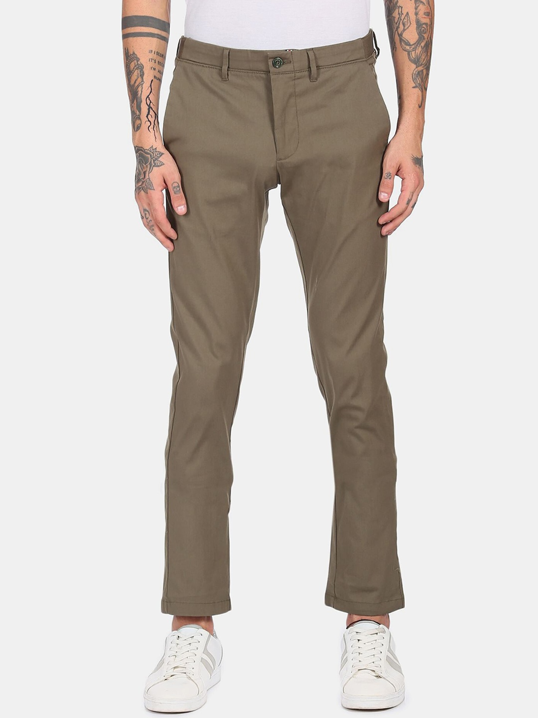 

Arrow Sport Men Olive Green Trousers
