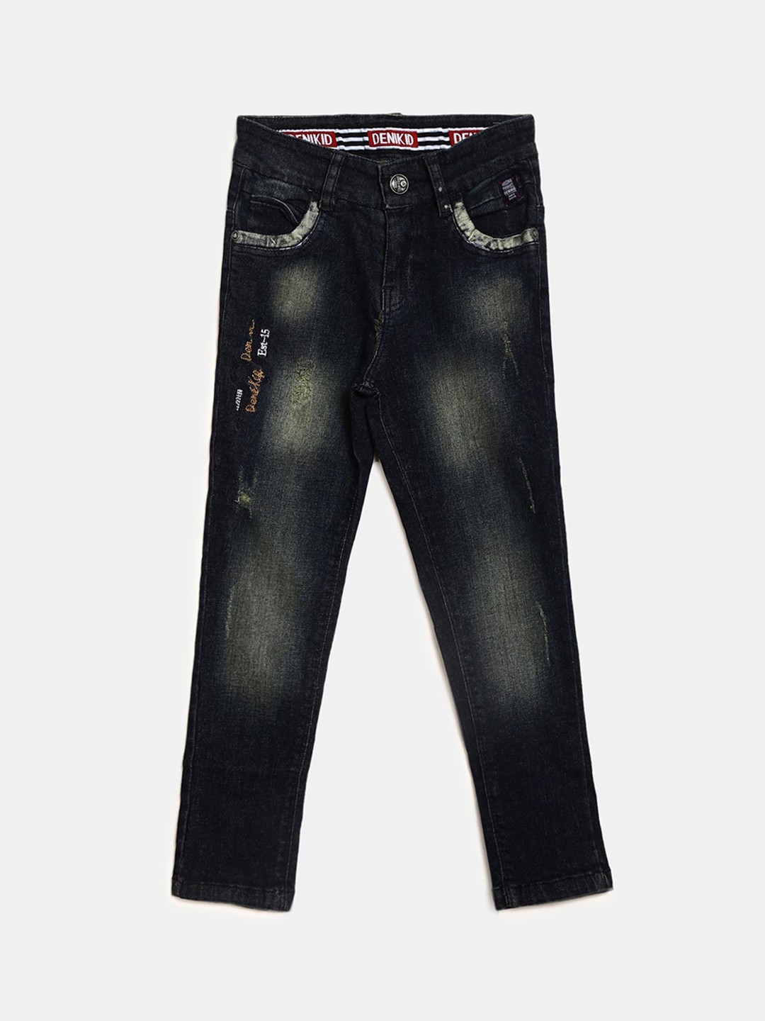 

V-Mart Boys Blue Low Distress Light Fade Stretchable Jeans