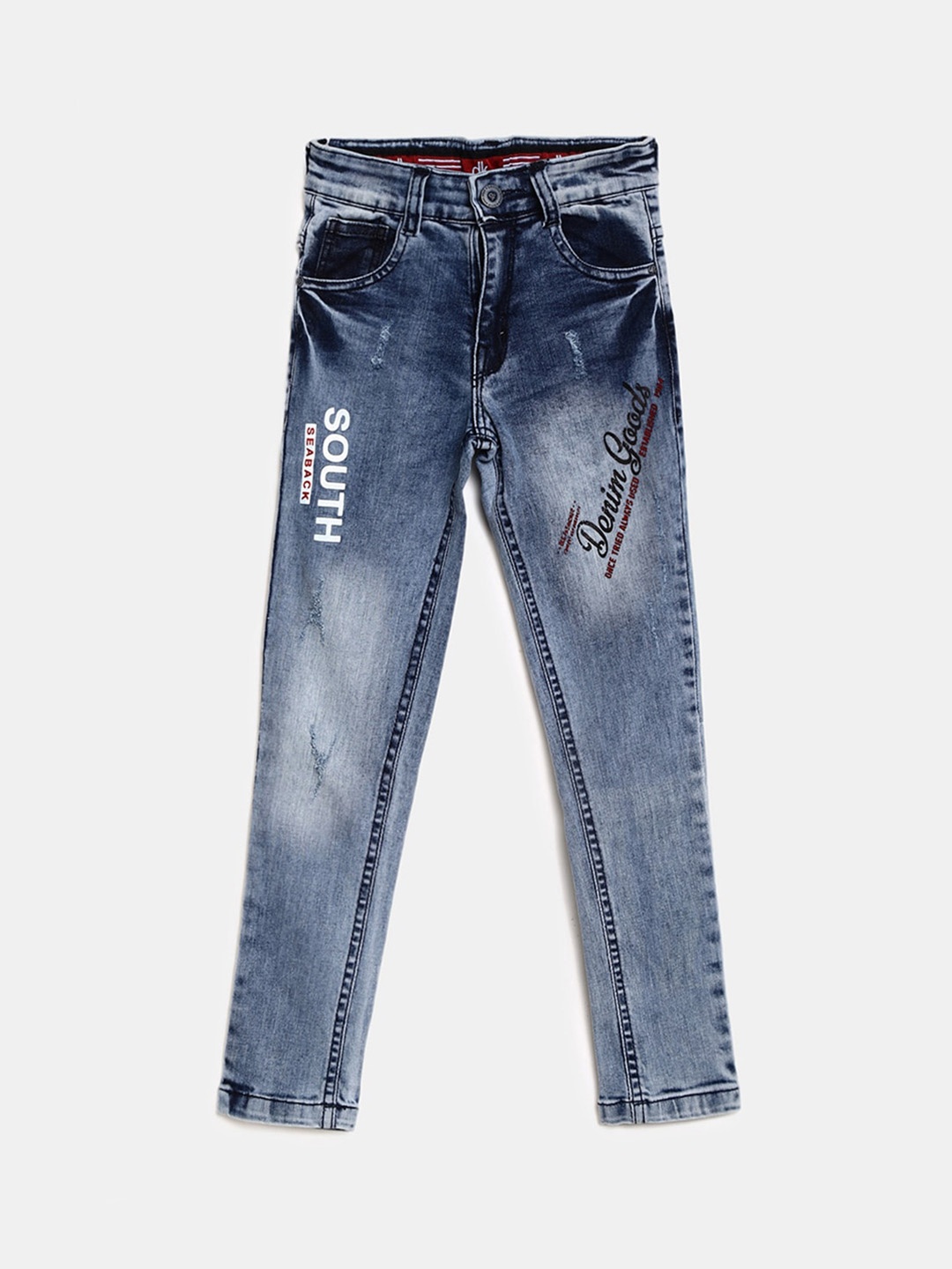 

V-Mart Boys Blue Mildly Distressed Heavy Fade Stretchable Jeans