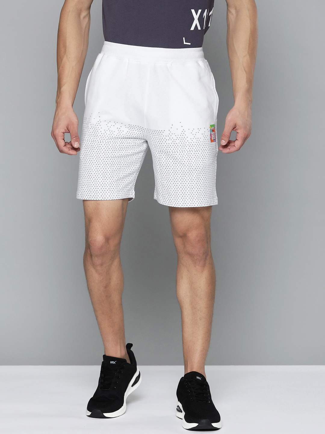 

HRX By Hrithik Roshan Lifestyle Men Optic White Bio-Wash Typography Shorts