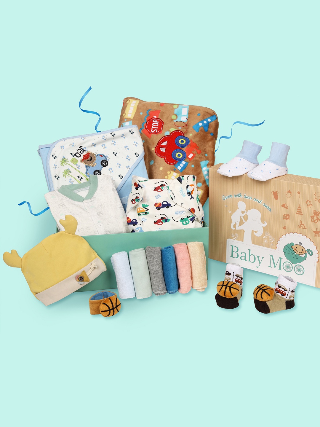 

Baby Moo Kids 15 Pieces Multicolored Gift Hamper, Multi