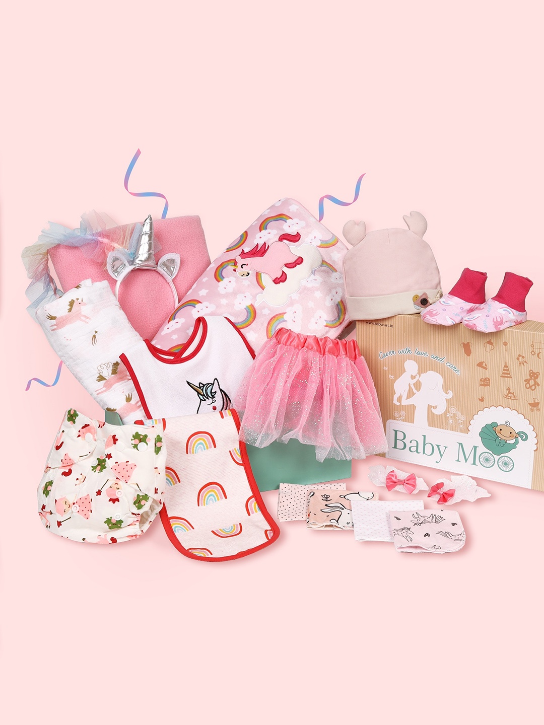 

Baby Moo Girls Pink Baby Apparel Gift Set