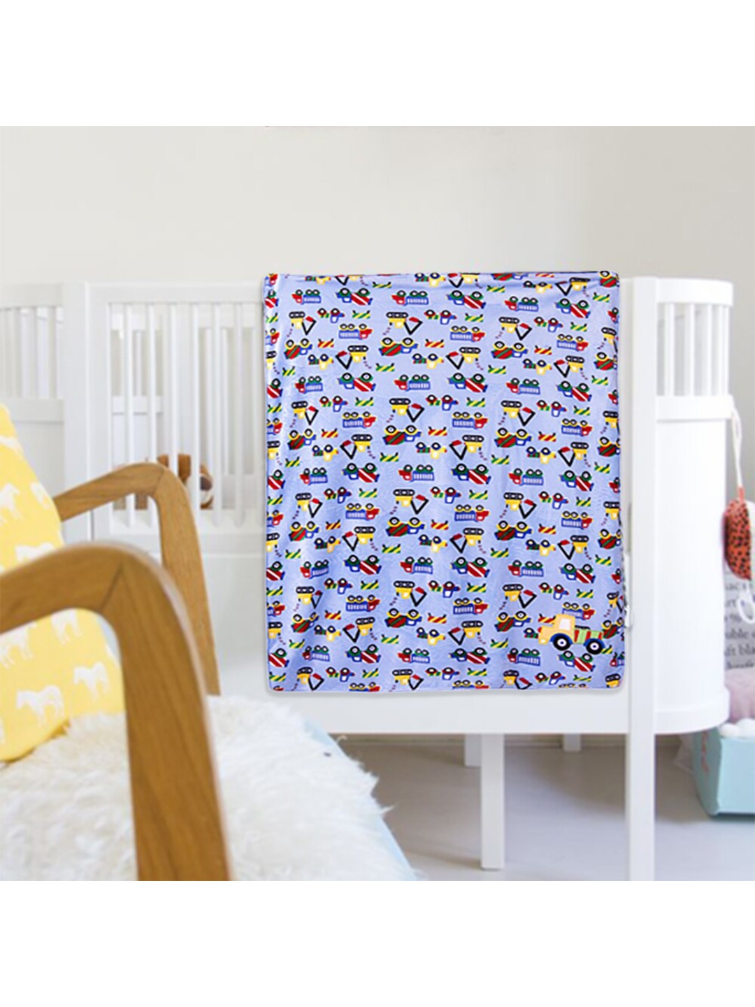 

Baby Moo Blue & Yellow Cartoon Characters Heavy Winter 210 GSM Single Bed Blanket