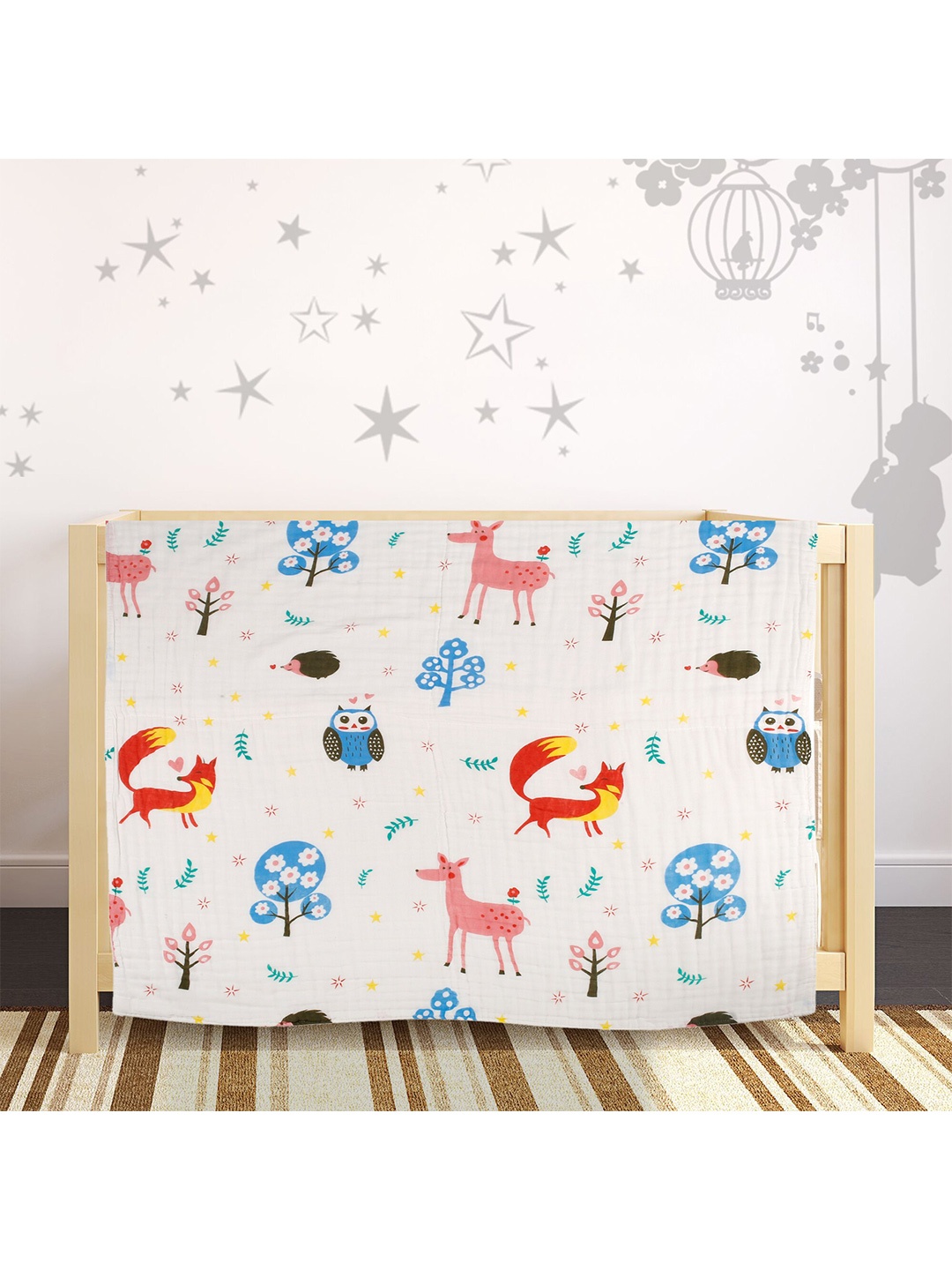 

Baby Moo Kids White & Red Heavy Winter 210 GSM Single Bed Blanket