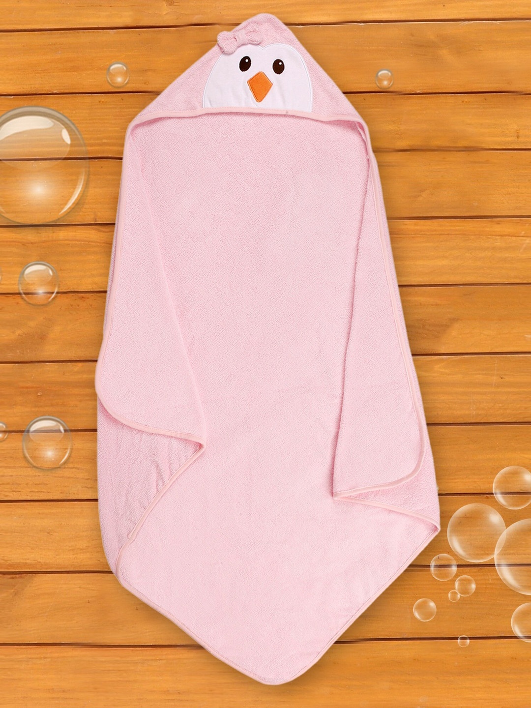 

Baby Moo Infants Pink Printed 210 GSM Cotton Bath Hooded Towel