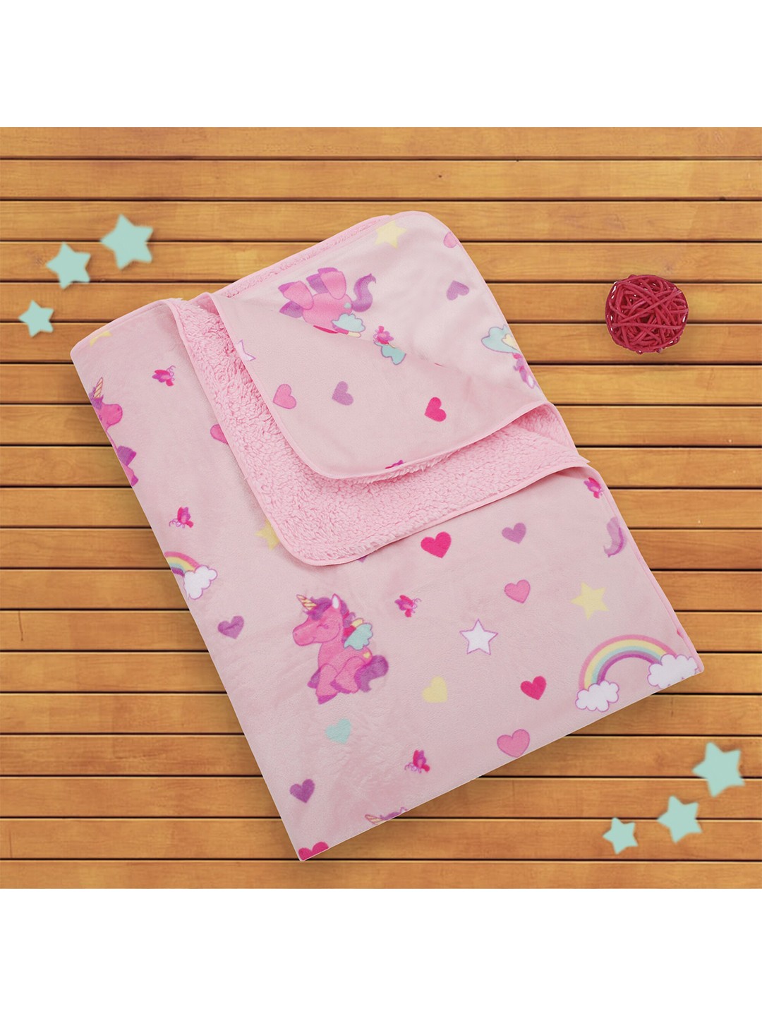 

Baby Moo Kids Pink Cartoon Characters Heavy Winter 210 GSM Single Bed Blanket