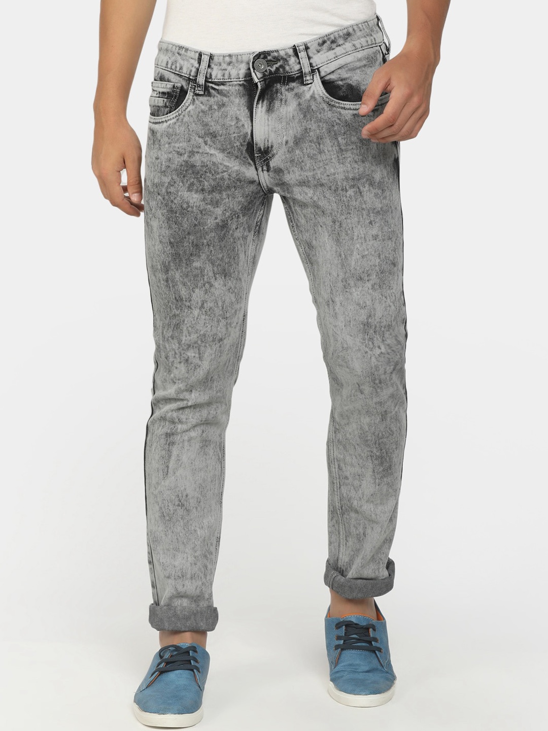 

Cherokee Men Grey Mid Rise Heavy Fade Stretchable Jeans