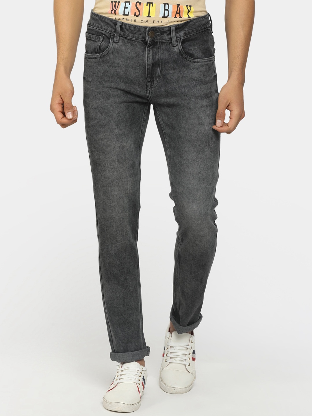 

Cherokee Men Grey Heavy Fade Stretchable Jeans