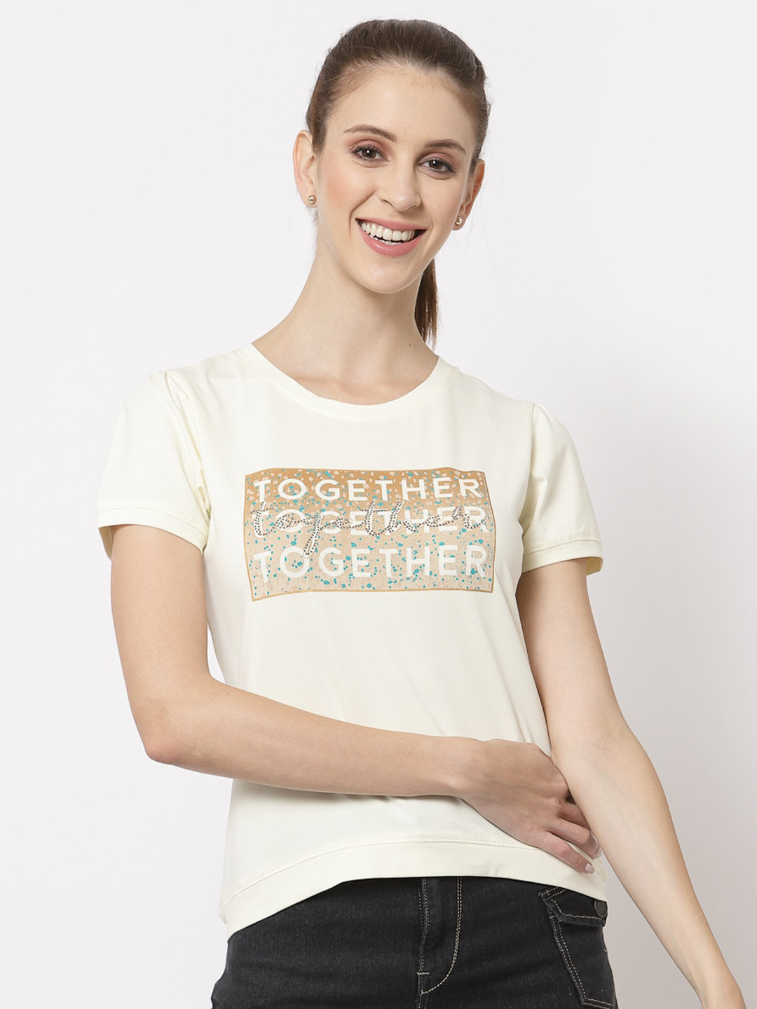 

Juelle Off White Print Top