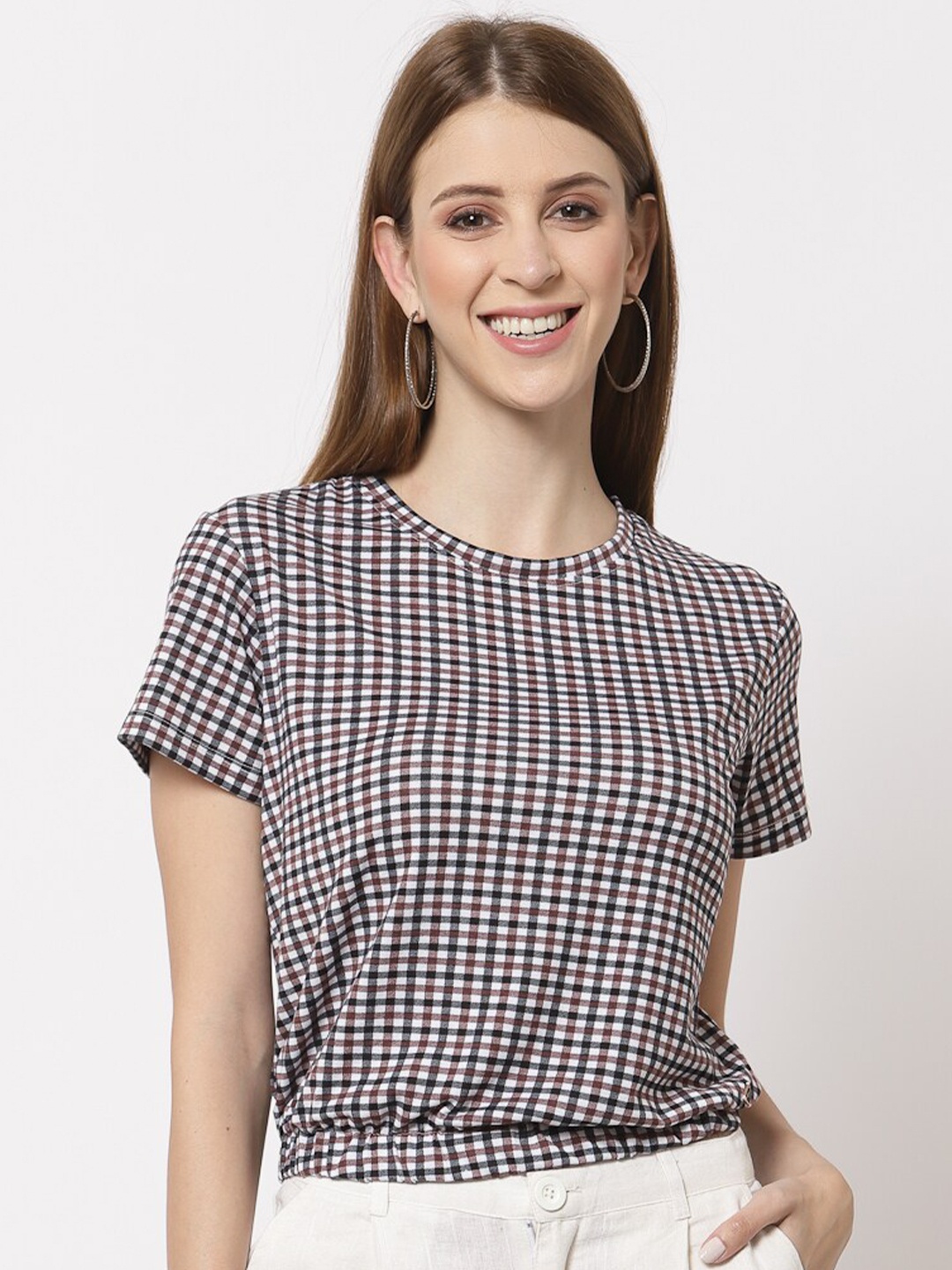 

Juelle Women Brown Checked Top