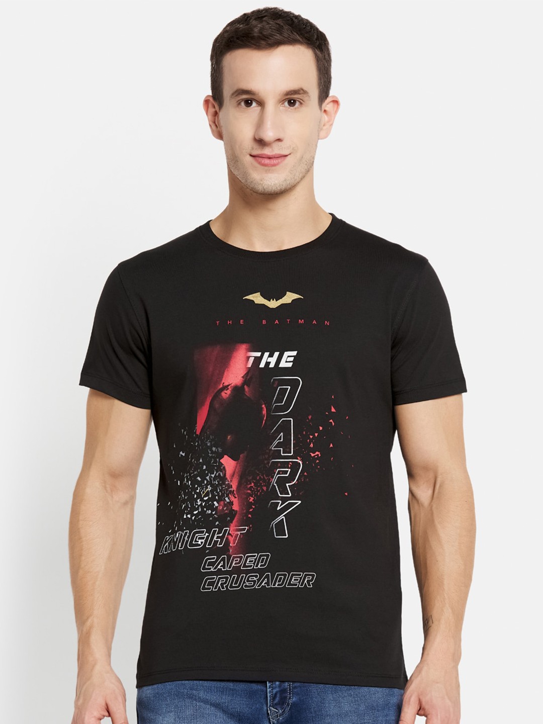 

Octave Men Black & Red Batman Printed Cotton T-shirt