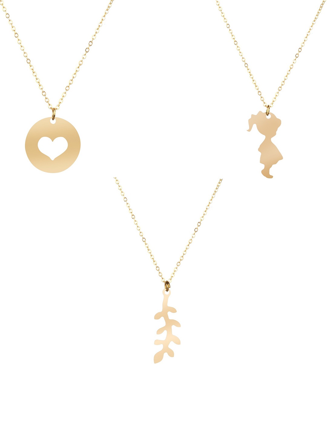 

Goldnera Gold Toned Set of 3 Brass-Plated Pendant Designs