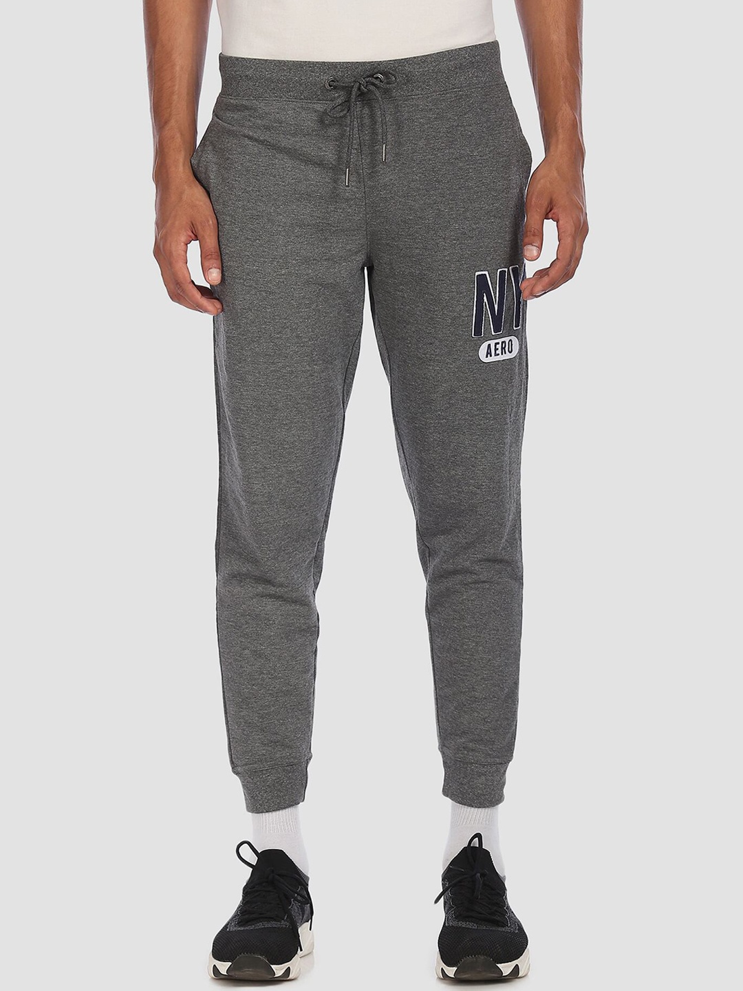

Aeropostale Men Grey Solid Straight Fit Joggers