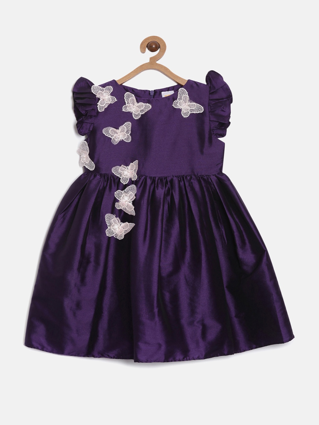 

Aomi Girls Purple Applique Dress