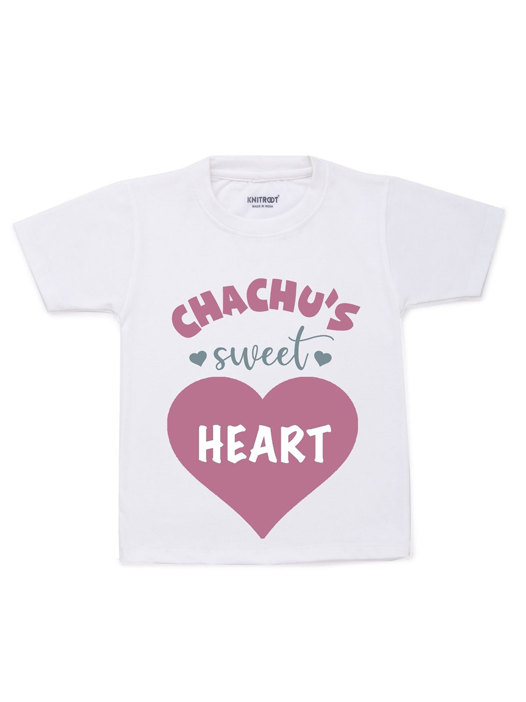 

KNITROOT Kids White Typography Printed T-shirt