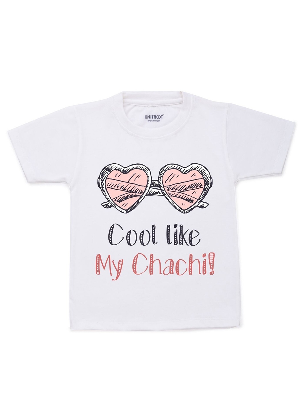 

KNITROOT Kids White Typography Printed T-shirt