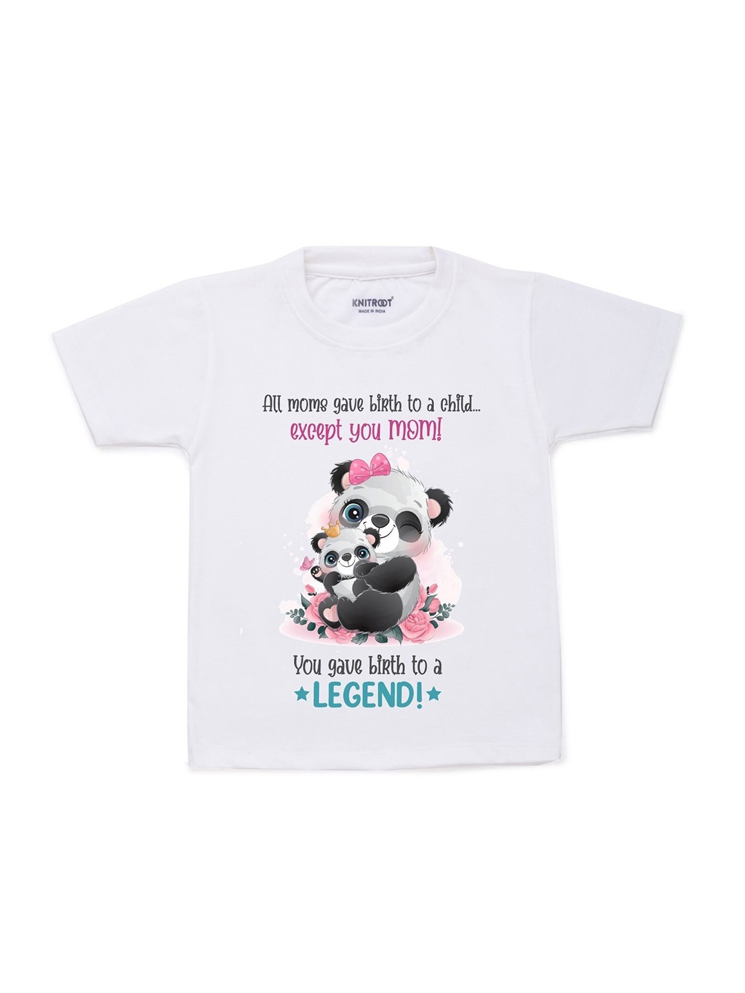 

KNITROOT Kids White & Black Printed T-shirt