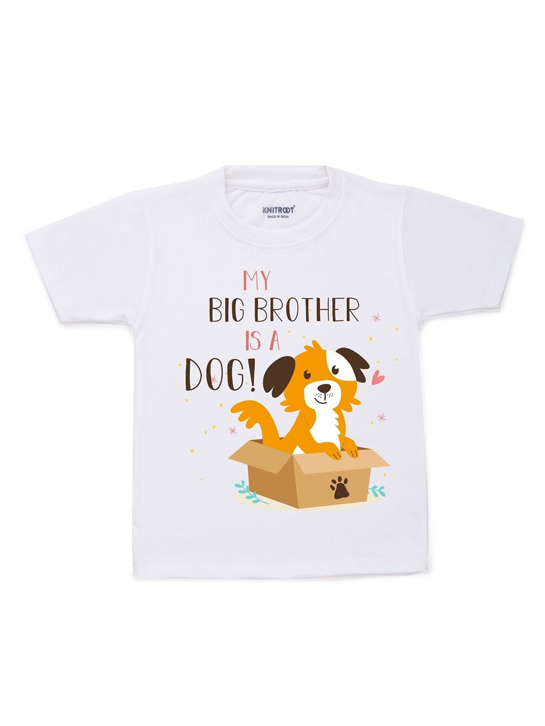 

KNITROOT Kids White & Orange Printed T-shirt