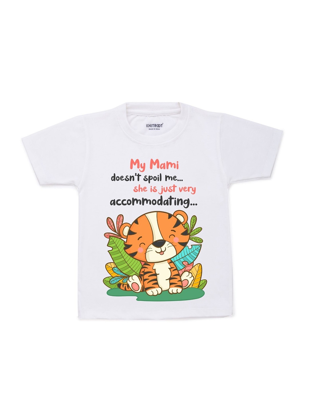 

KNITROOT Kids White & Orange Printed T-shirt