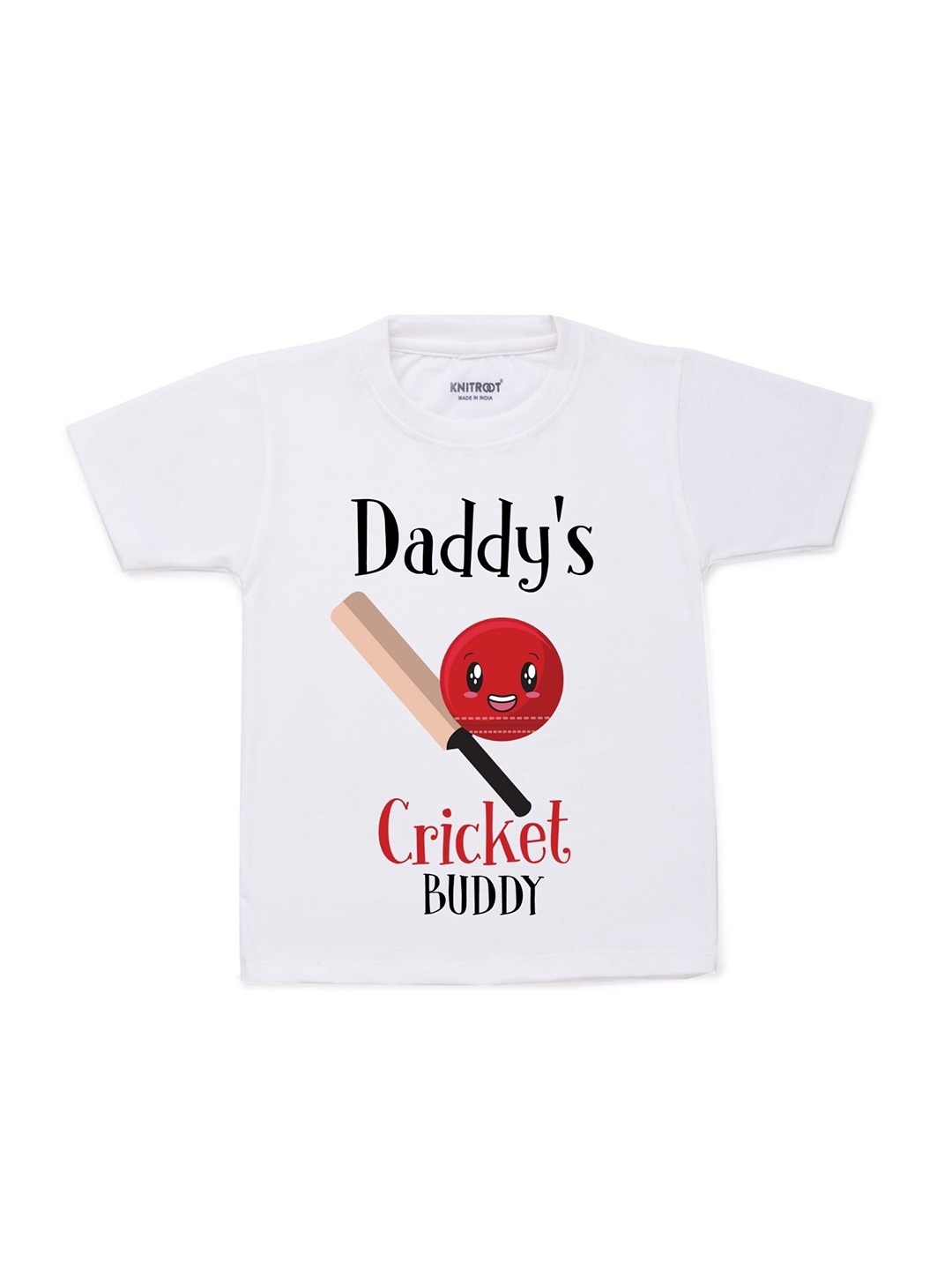 

KNITROOT Kids White & Black Printed T-shirt