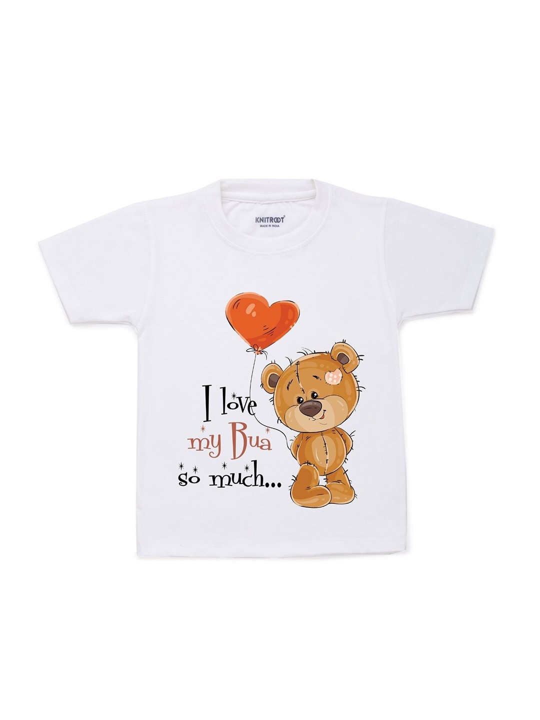 

KNITROOT Kids White Printed Cotton T-shirt