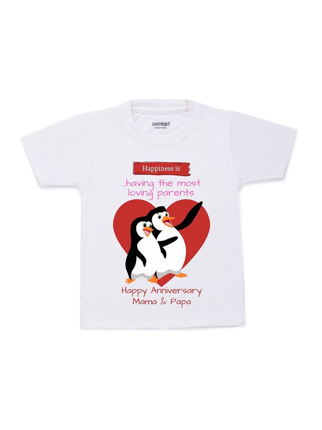 

KNITROOT Kids White Typography Printed Cotton T-shirt
