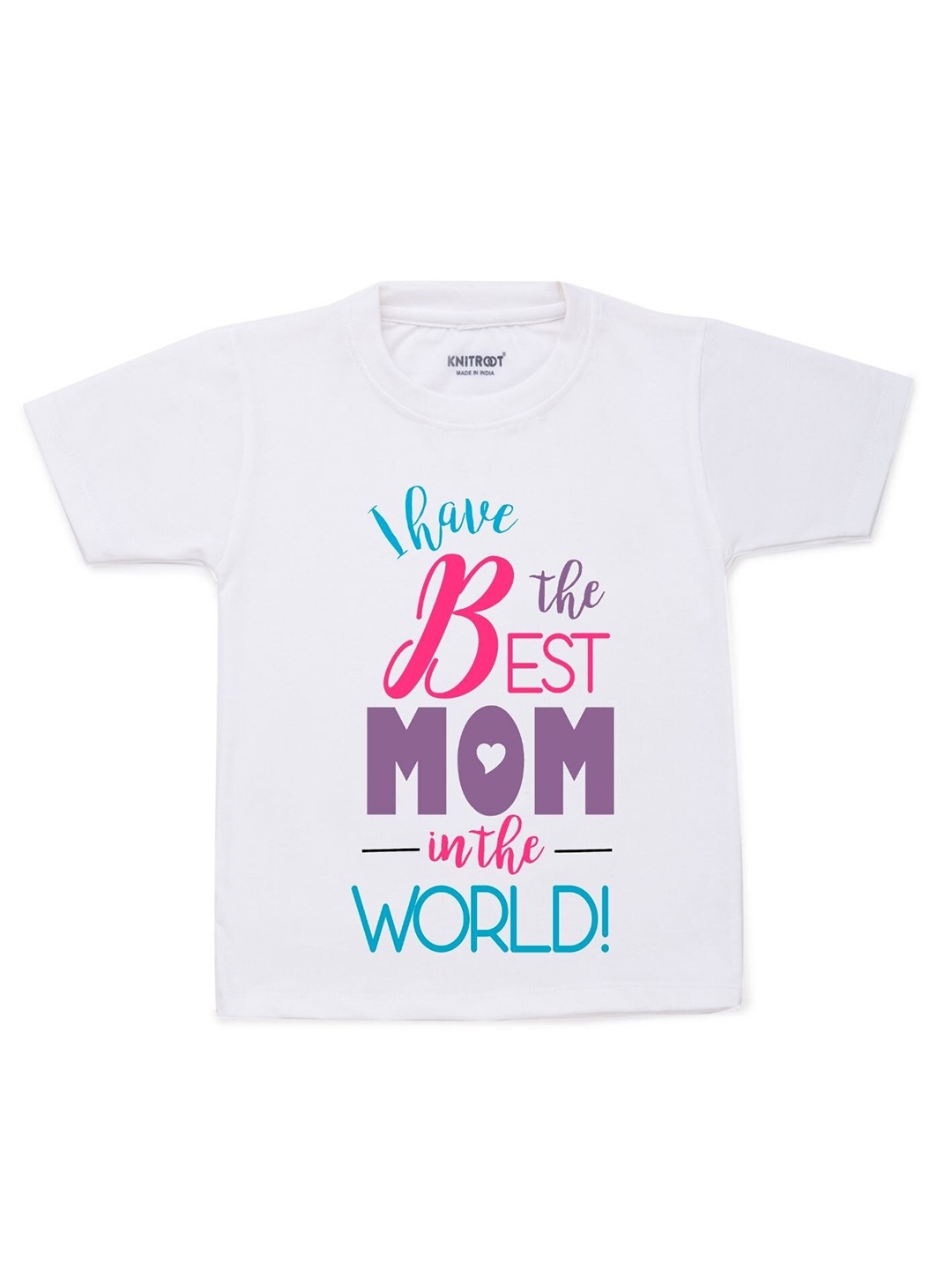 

KNITROOT Kids White Typography Printed T-shirt