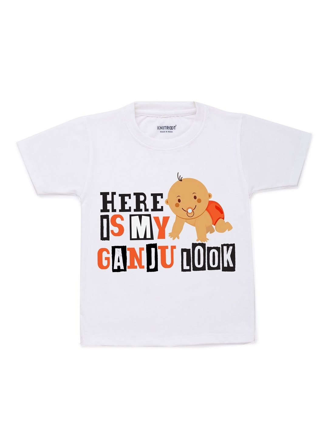 

KNITROOT Kids White Printed T-shirt