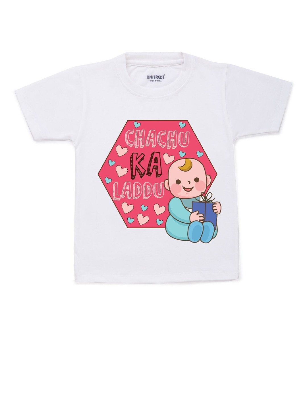 

KNITROOT Kids White & Pink Printed T-shirt