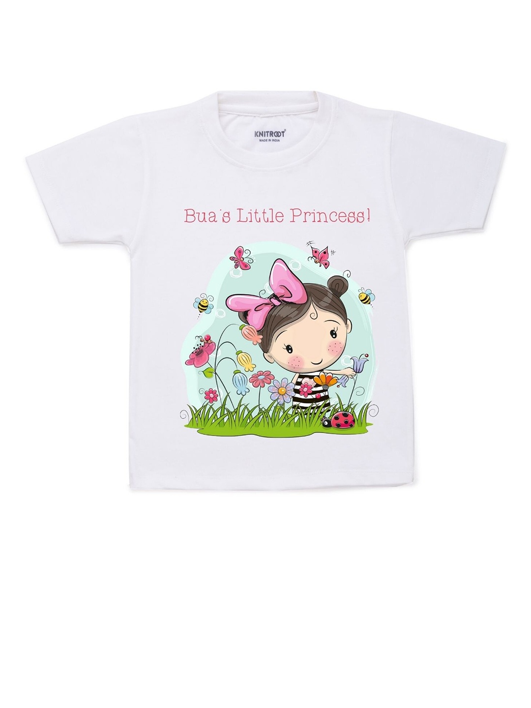 

KNITROOT Kids White & Beige Print T-shirt