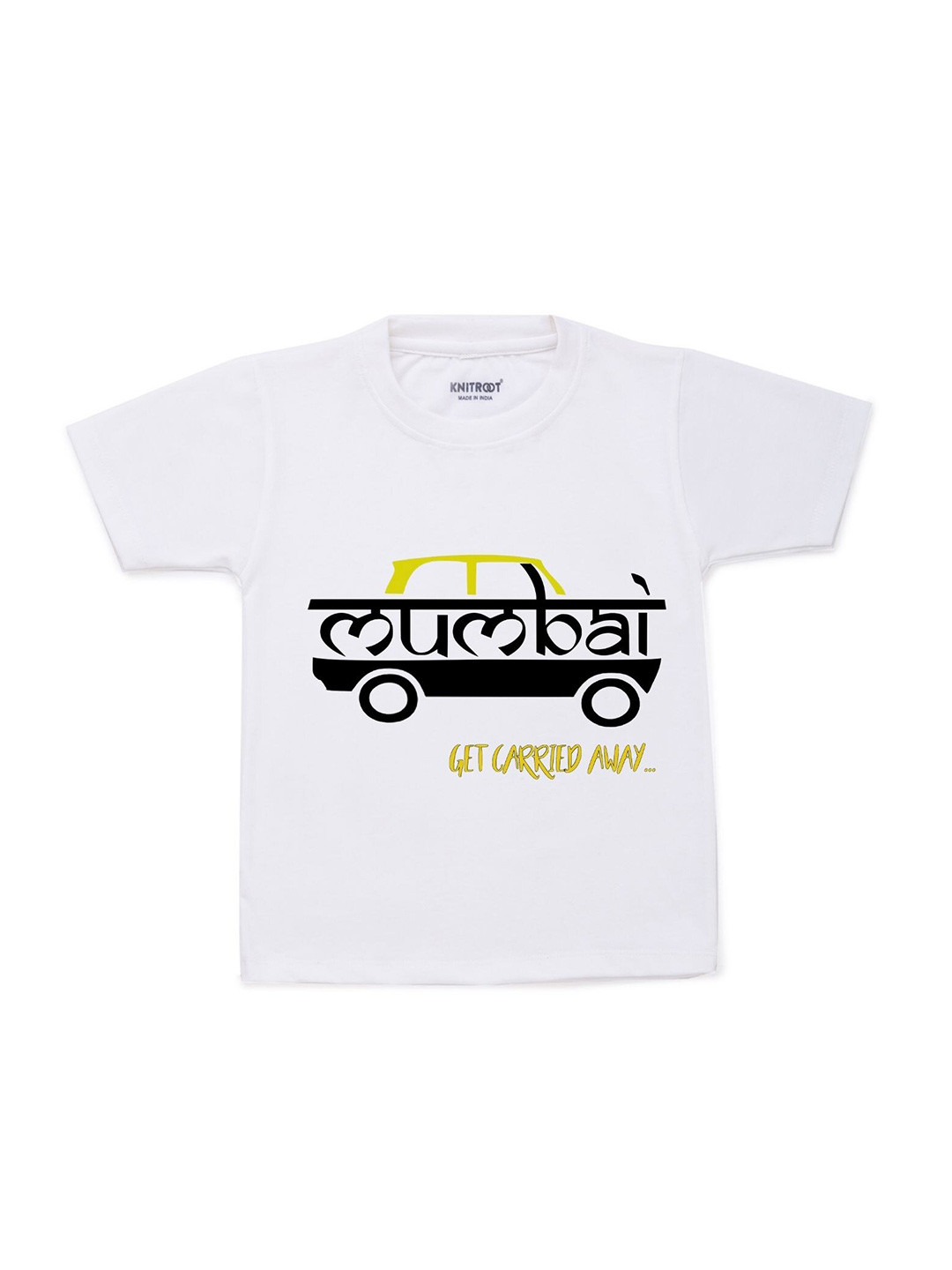 

KNITROOT Kids White Typography Printed T-shirt