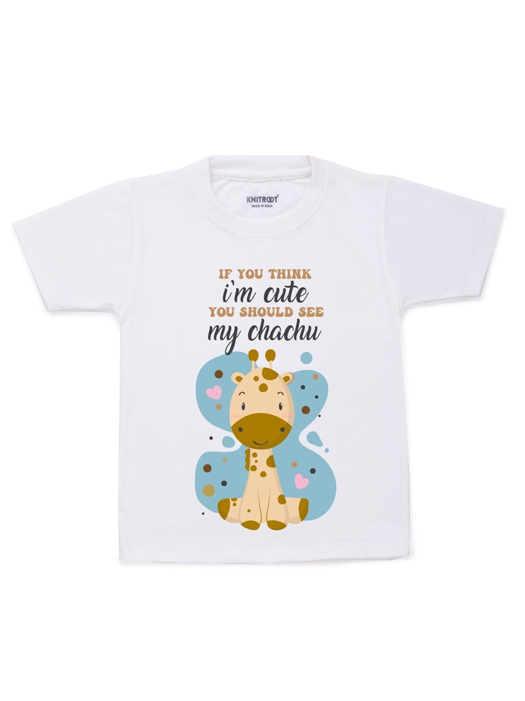 

KNITROOT Kids White Printed Cotton T-shirt