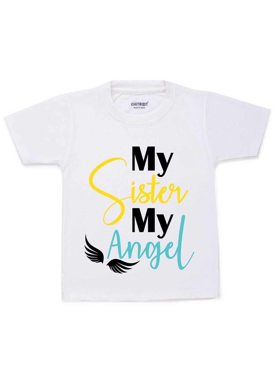 

KNITROOT Kids White Typography Printed T-shirt