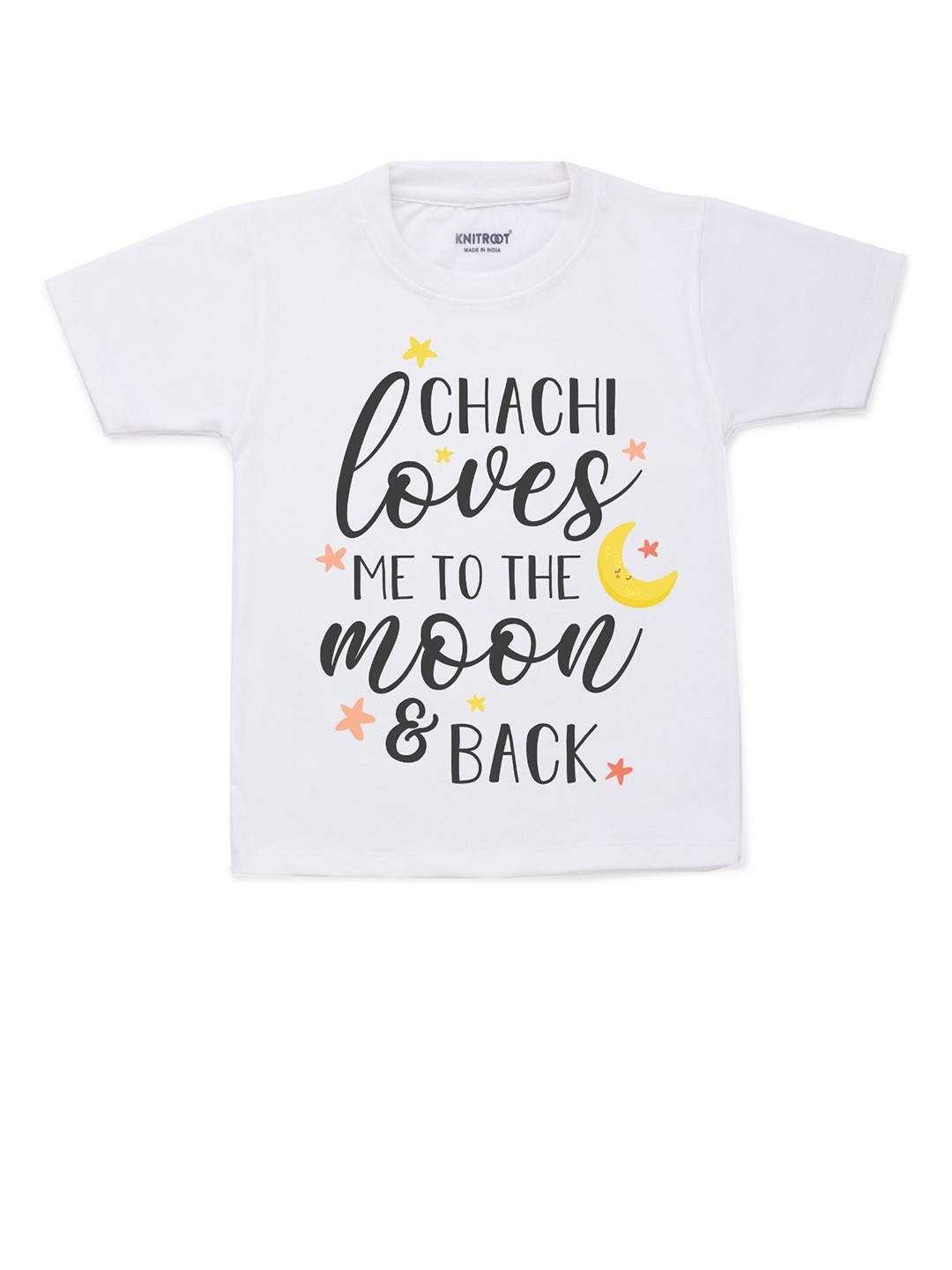 

KNITROOT Kids White Typography Printed T-shirt