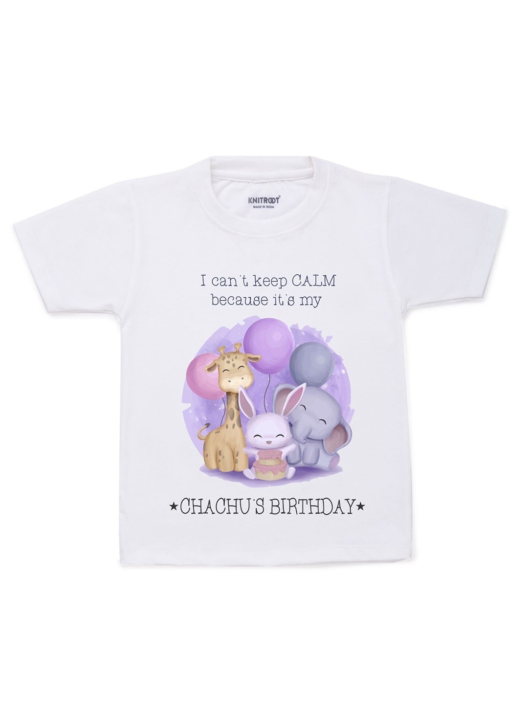 

KNITROOT Kids White & Purple Printed T-shirt