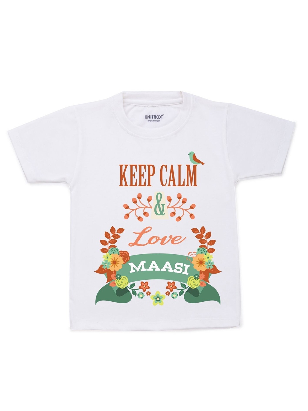 

KNITROOT Kids White Typography Printed T-shirt