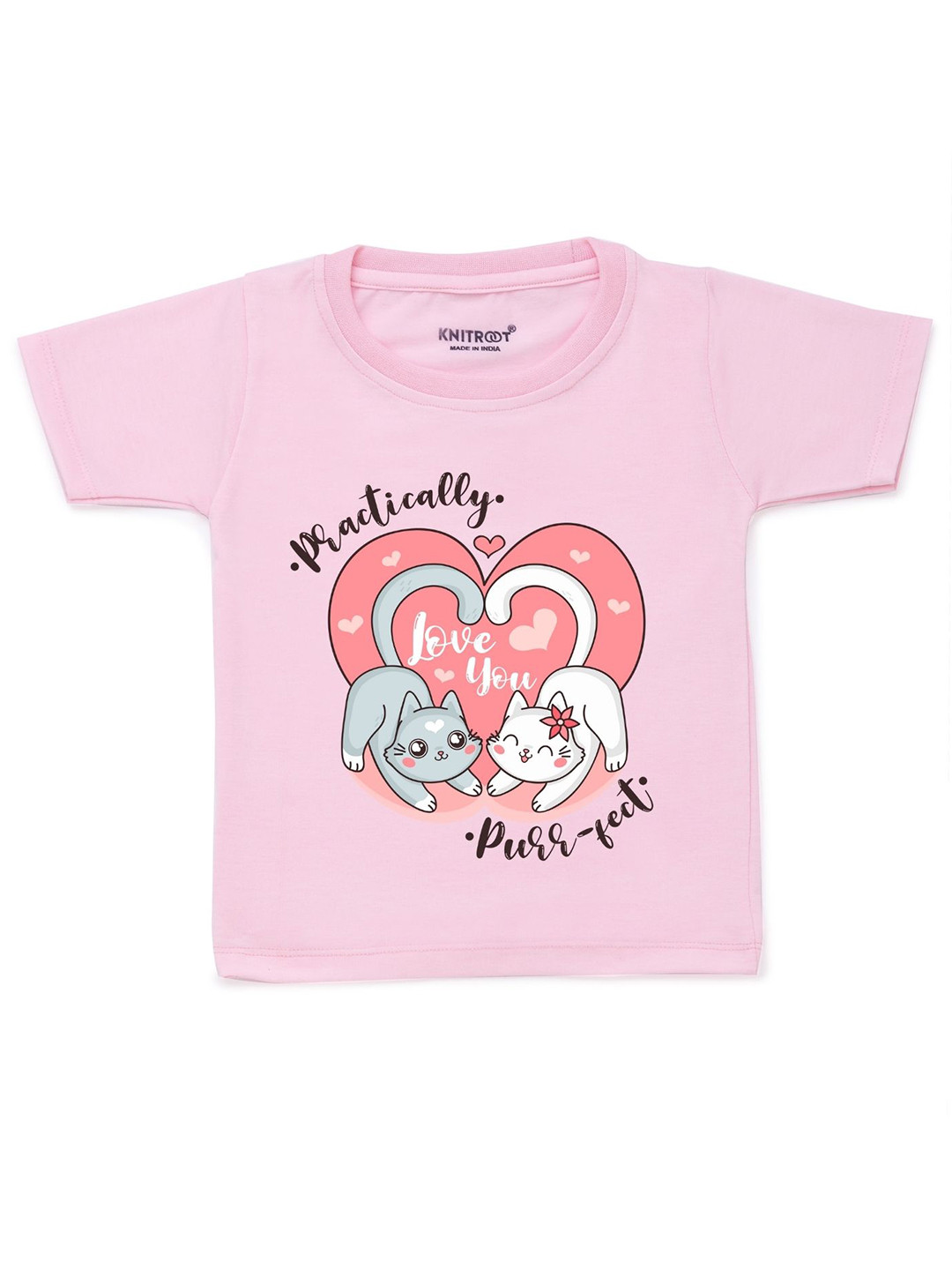 

KNITROOT Kids Pink Printed Cotton T-shirt