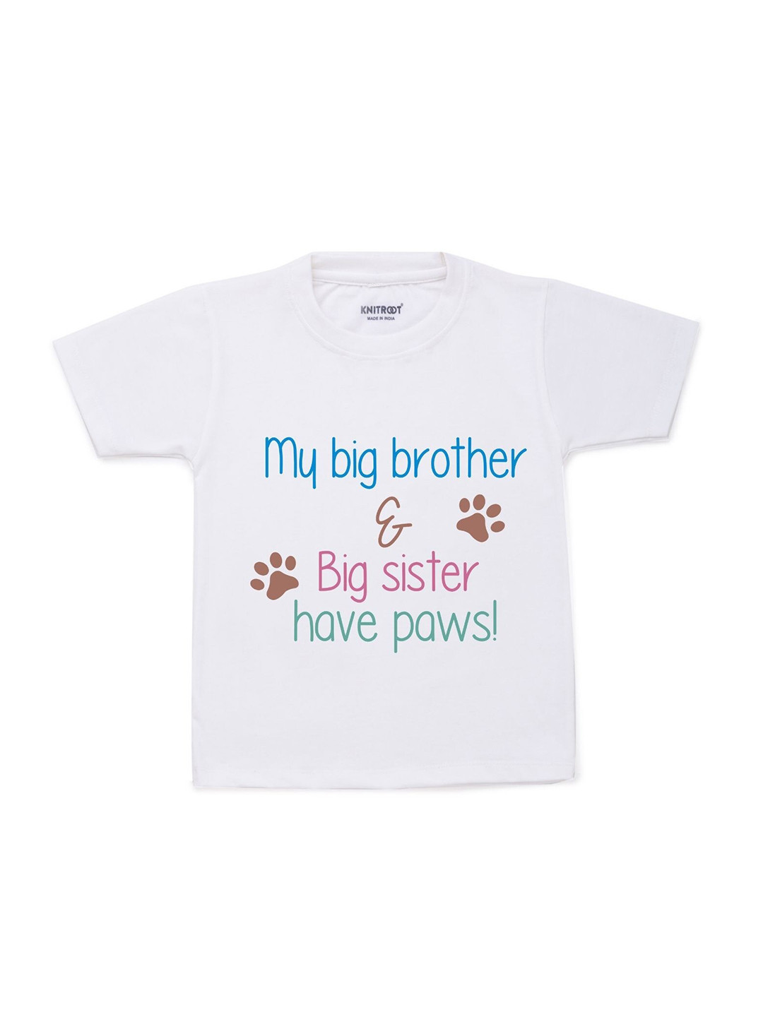 

KNITROOT Kids White Typography Printed T-shirt
