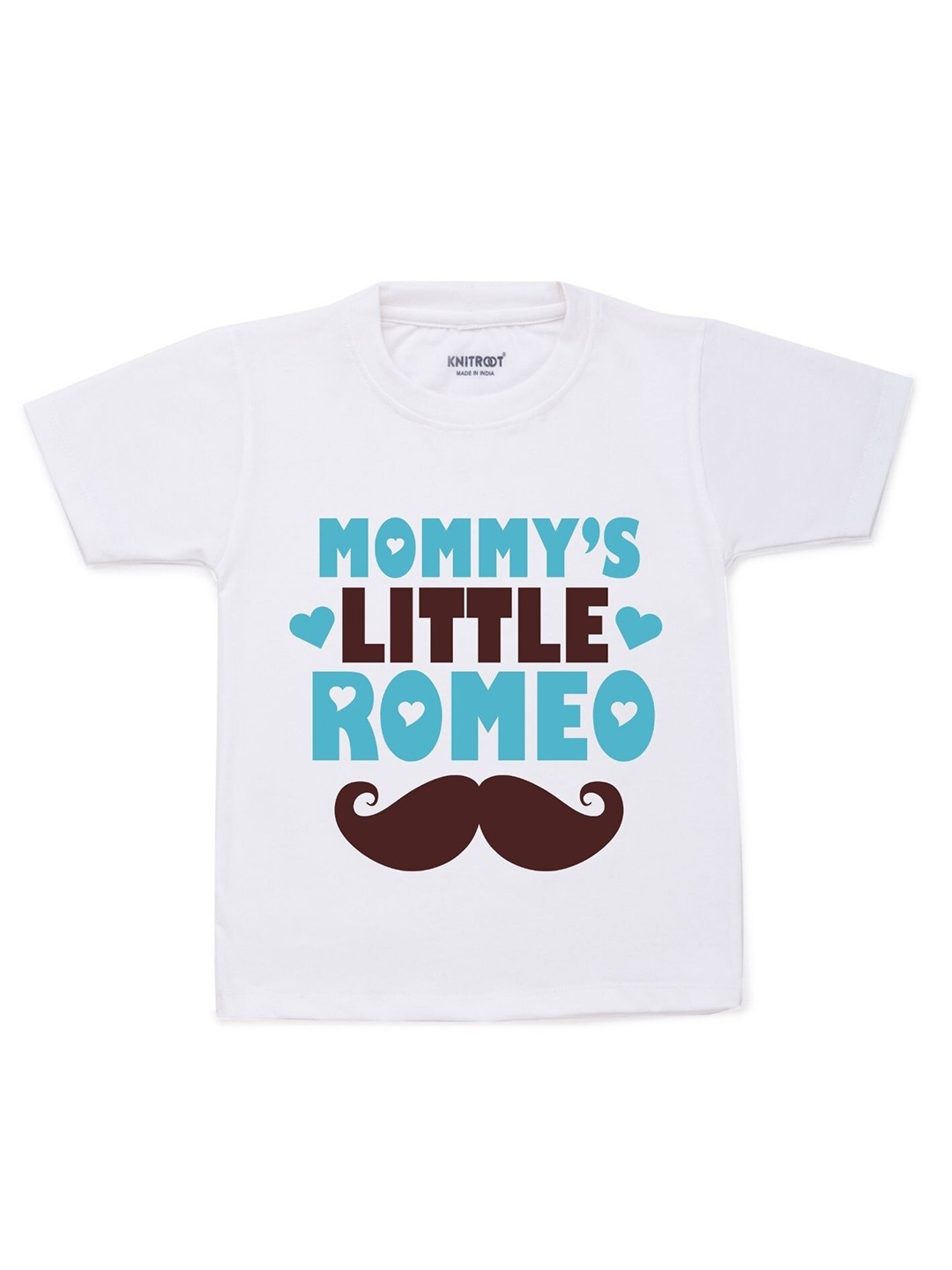 

KNITROOT Kids White Typography Printed Cotton T-shirt