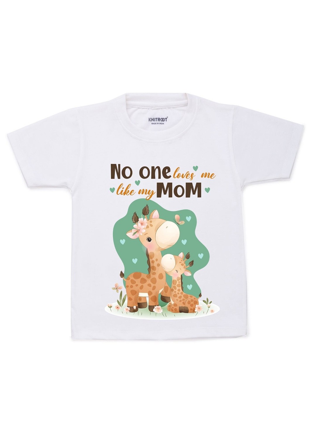 

KNITROOT Kids White Printed Cotton T-shirt