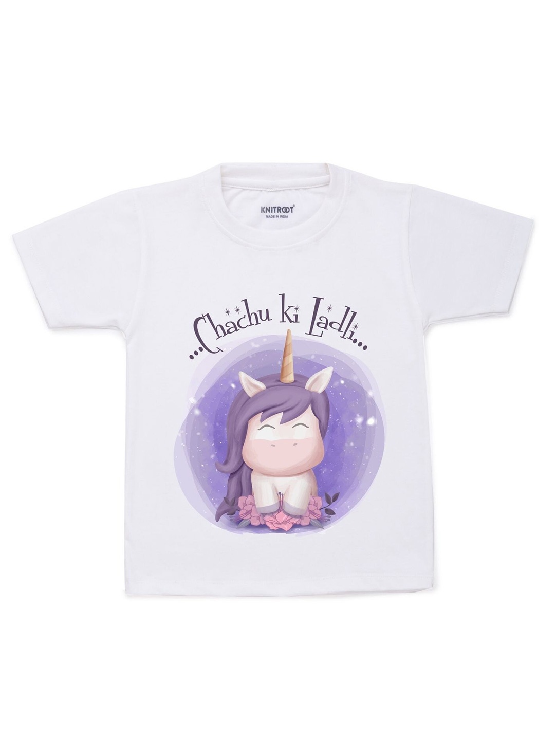 

KNITROOT Kids White Printed Applique T-shirt