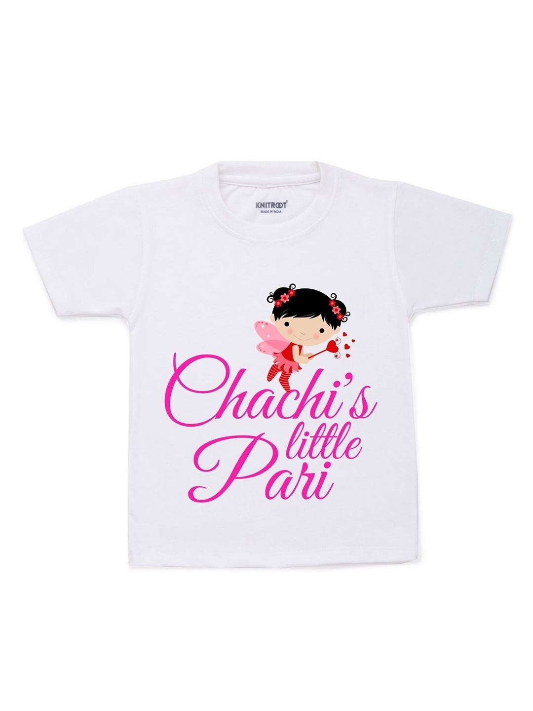 

KNITROOT Kids White Typography Printed T-shirt