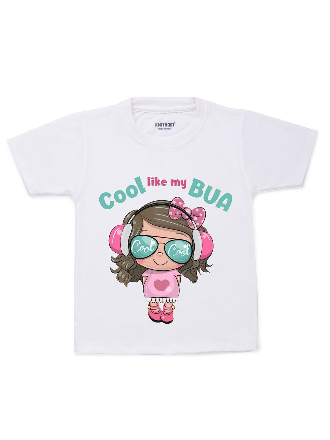 

KNITROOT Kids White Printed Cotton T-shirt