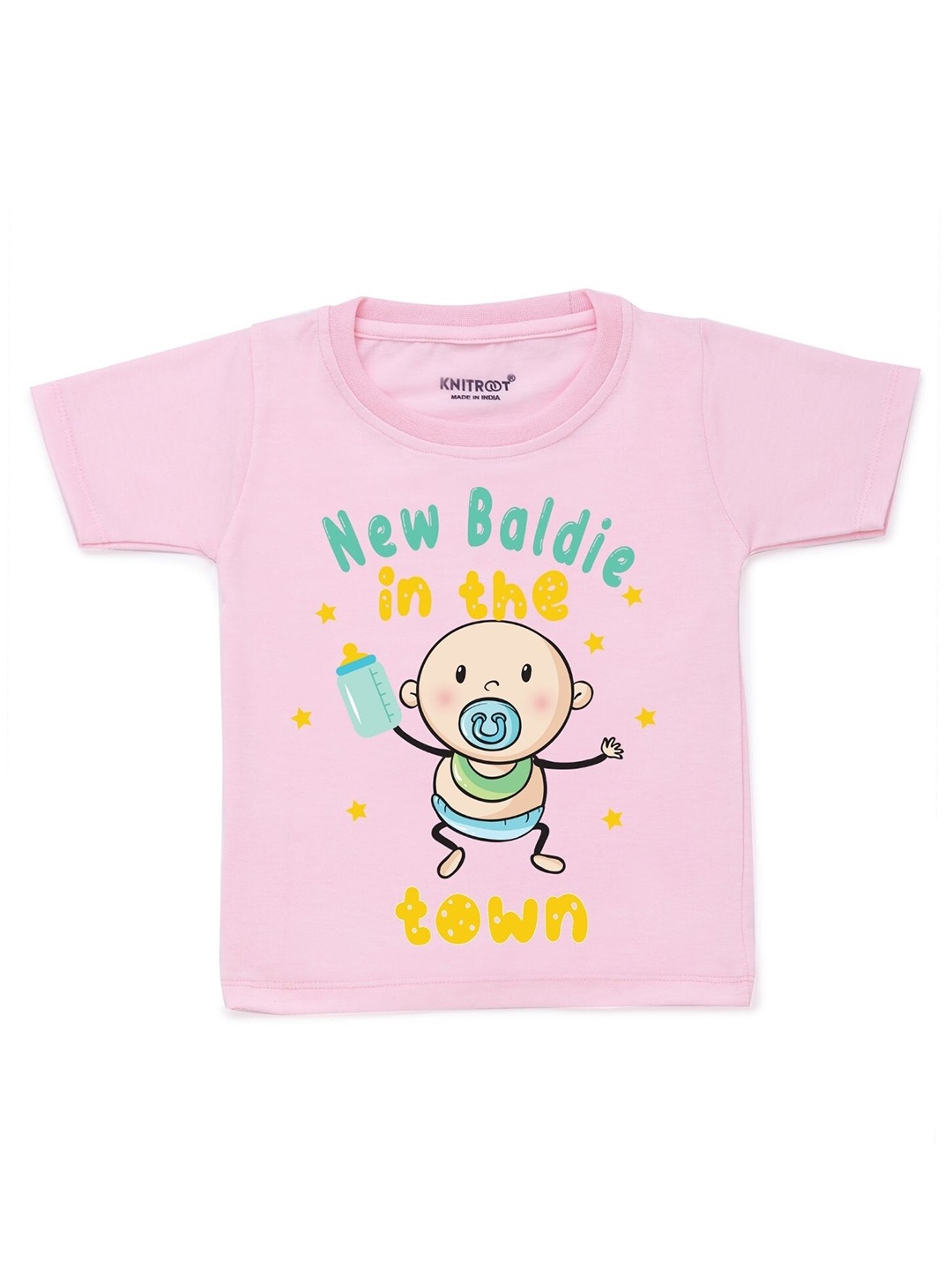 

KNITROOT Kids Pink Printed Cotton T-shirt