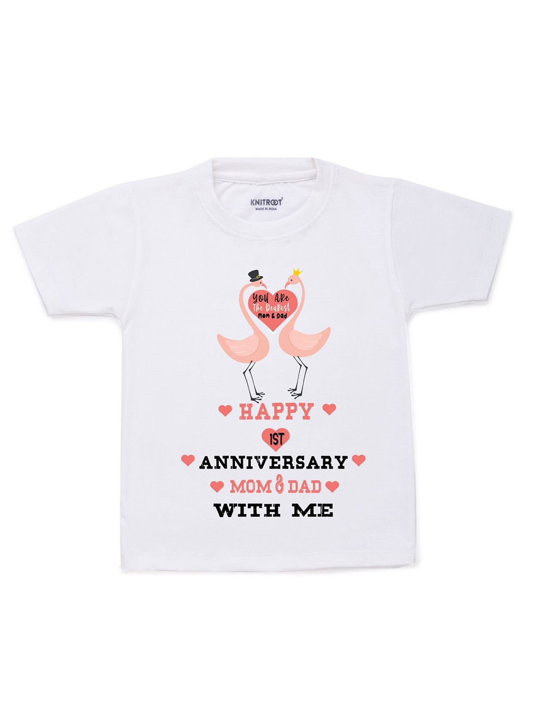 

KNITROOT Kids White & Black Typography Printed Cotton T-shirt