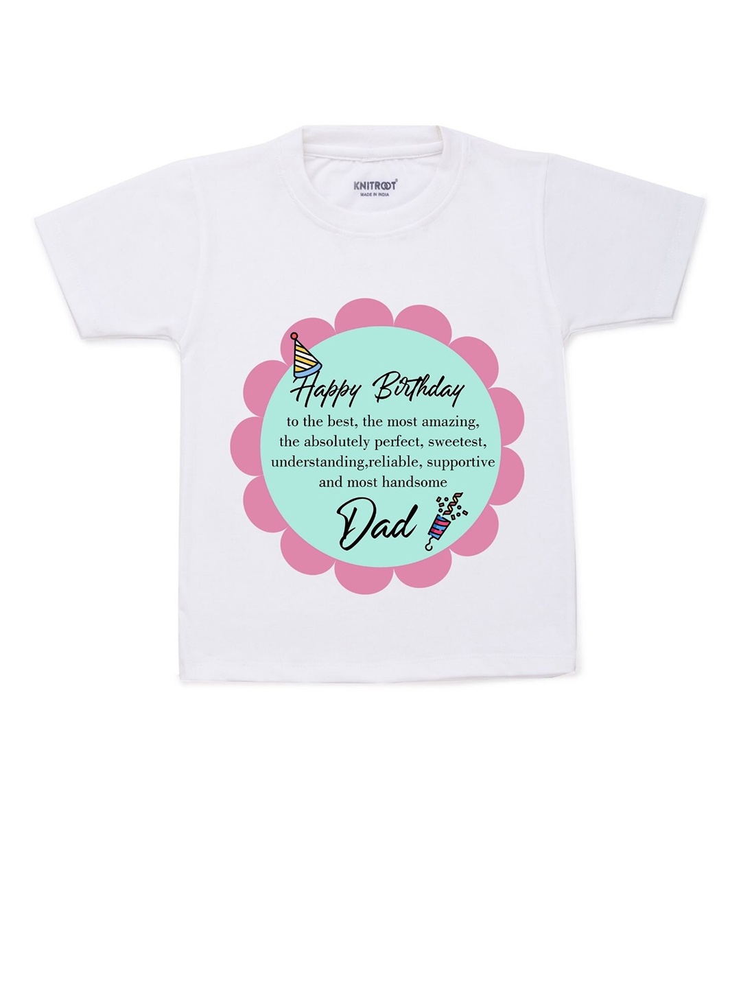 

KNITROOT Kids White Printed Cotton T-shirt